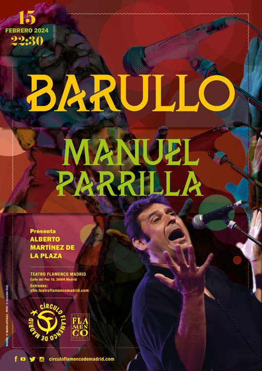 Cartel del Concierto de Barullo y Manuel Parrilla en el Círculo Flamenco de Madrid en febrero de 2024