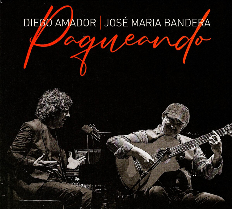 Diego Amador & José María Bandera. Portada del disco. Foto en blanco y negro de los dos artistas actuando en vivo.