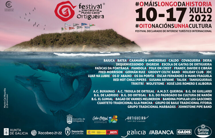 cartel del Festival Internacional do Mundo Celta de Ortigueira 2022