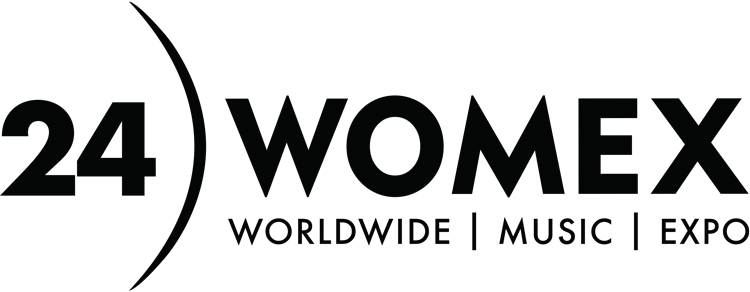 Logotipo de WOMEX 24 en blanco y negro