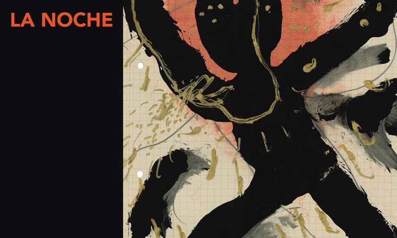 Radio Tarifa – La noche. Portada del disco. Pintura abstracta con una figura humanoide de color negro.