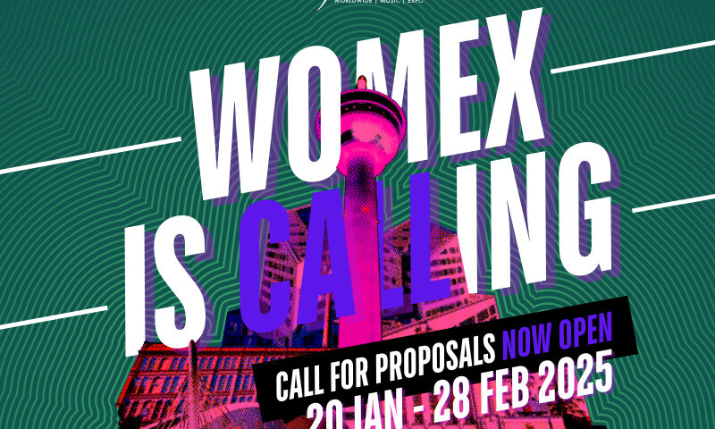 Cartel de convocatoria de propuestas WOMEX 2025.